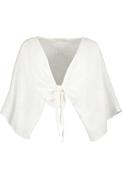 Bishop + Young White Tie Front Top