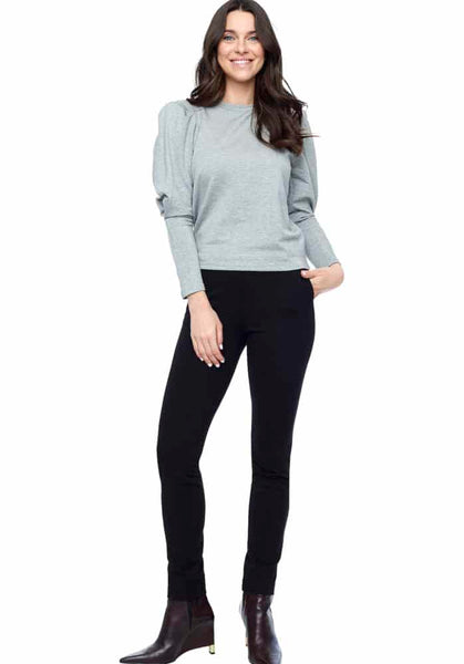 iltm Light Grey Melange Penelope Gigot Sleeve Top
