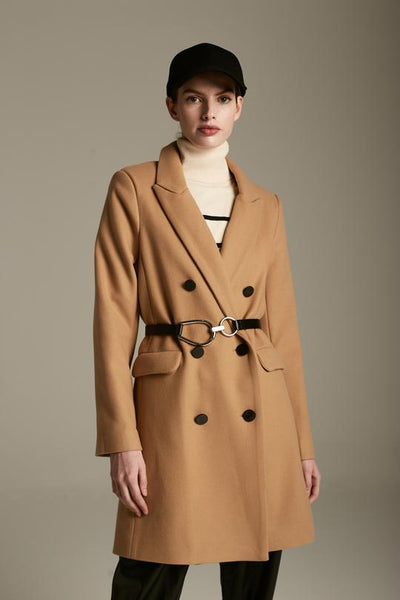 Deluc Agatha Camel Double Breasted Coat
