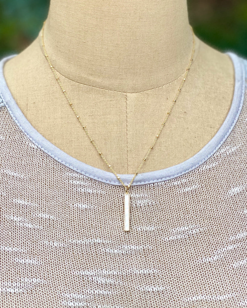 InspireDesigns Gold Fly Away Bar Necklace