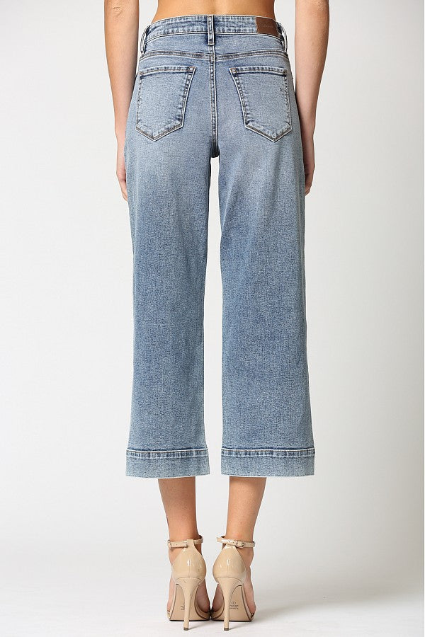 High Rise Cropped Wide Leg Jeans