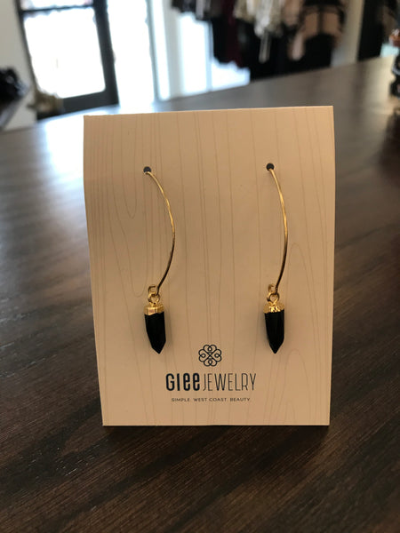 Ideal Earrings Gold and Black Onyx