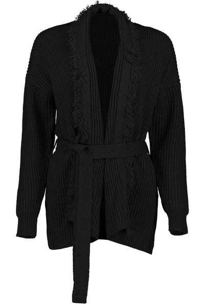 Bishop + Young Black Gaia Fringe Cardigan Sweater