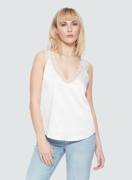 Black Tape Pearl Lace Trim Cami