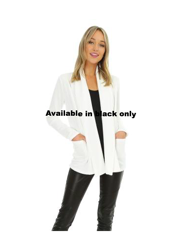 Black Fleece Open Front Cardigan