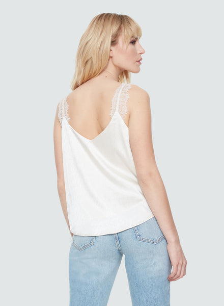 Black Tape Pearl Lace Trim Cami