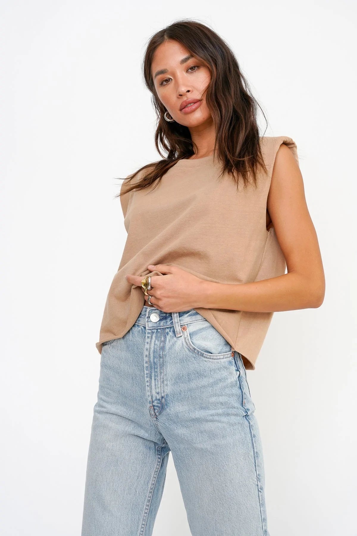 Project Social T Padded Muscle Top