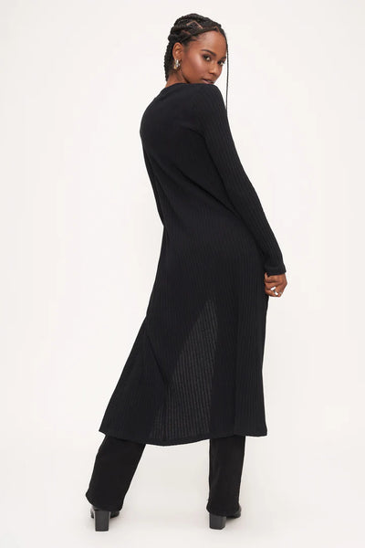 Project Social T Mariposa Black Ribbed Cardigan