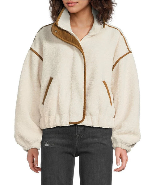 Ivory Sherpa Bomber Jacket