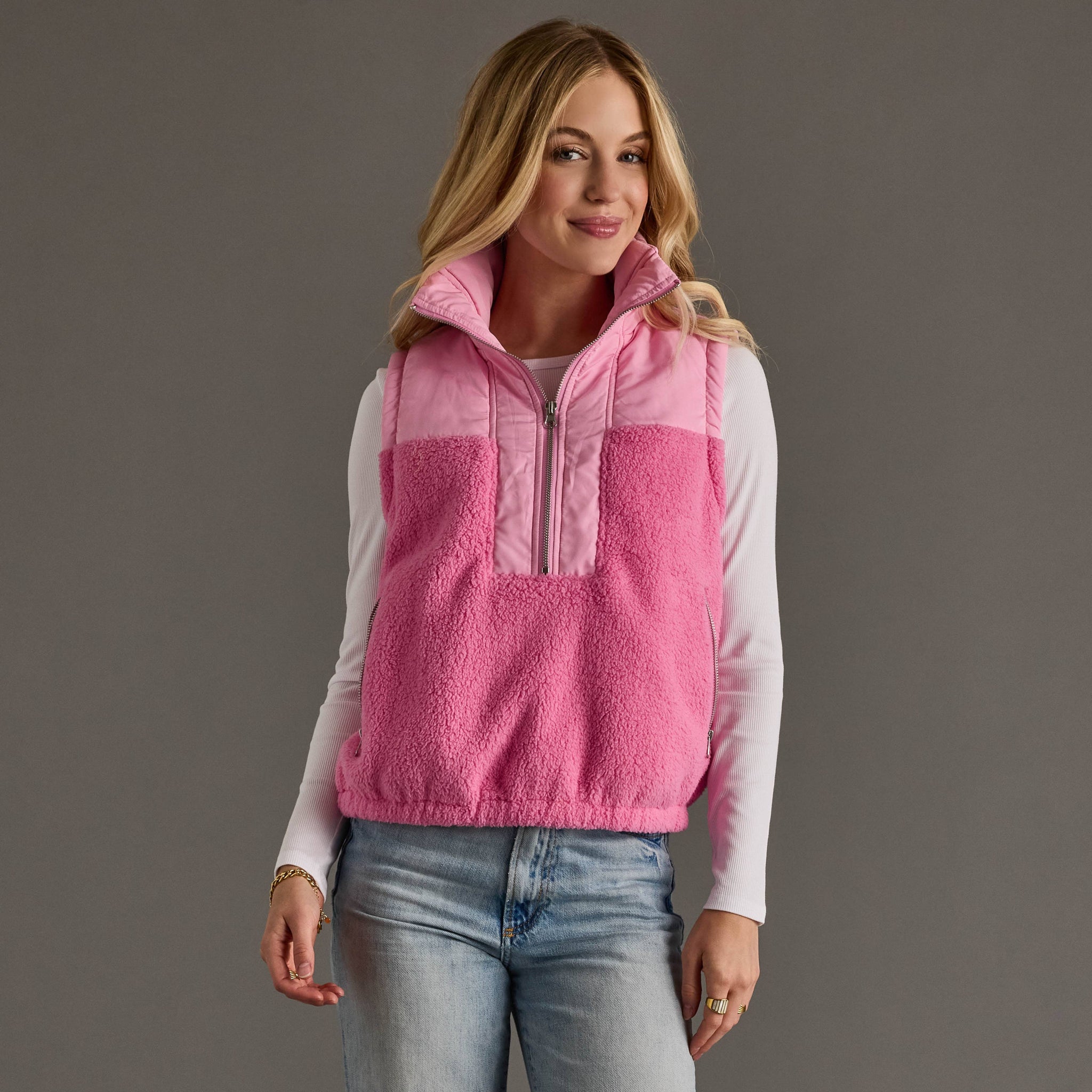 Light Pink Sherpa Vest