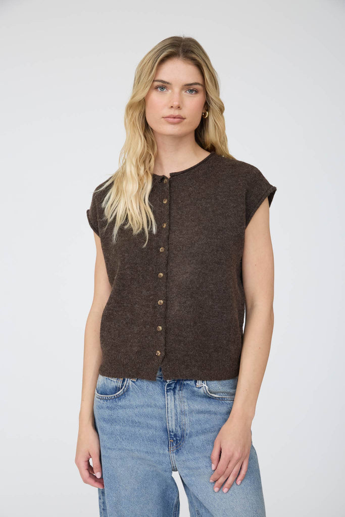 Button-Front Knit Vest