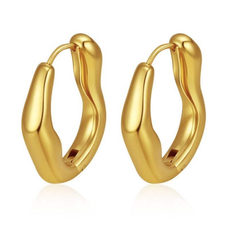 18K Stainless Steel U-Shape Hoop Earrings