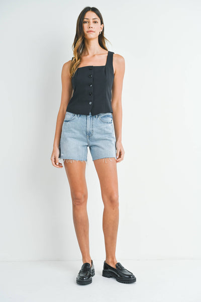 Just Black Denim Light Wash Longer Length Short