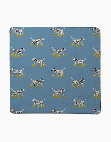 Dalmatian In Boots Blue Plush Towel