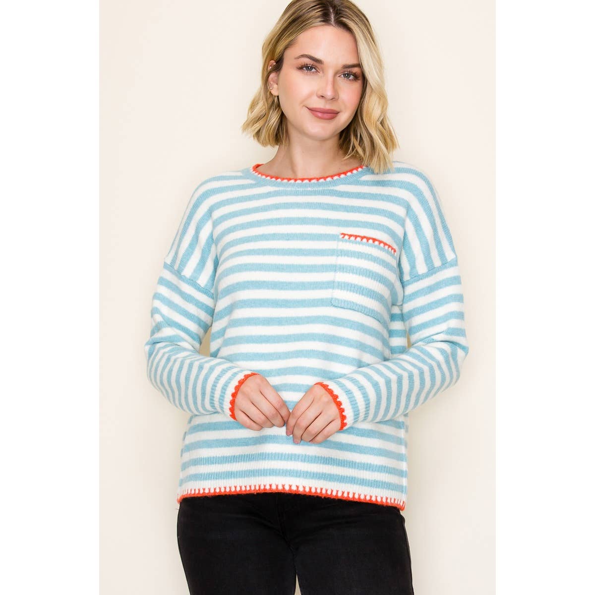 Blue White Stripe Sweater
