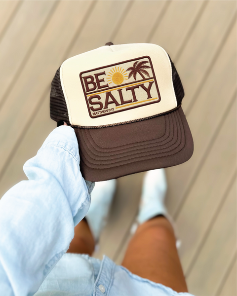 BE SALTY Brown Trucker Hat