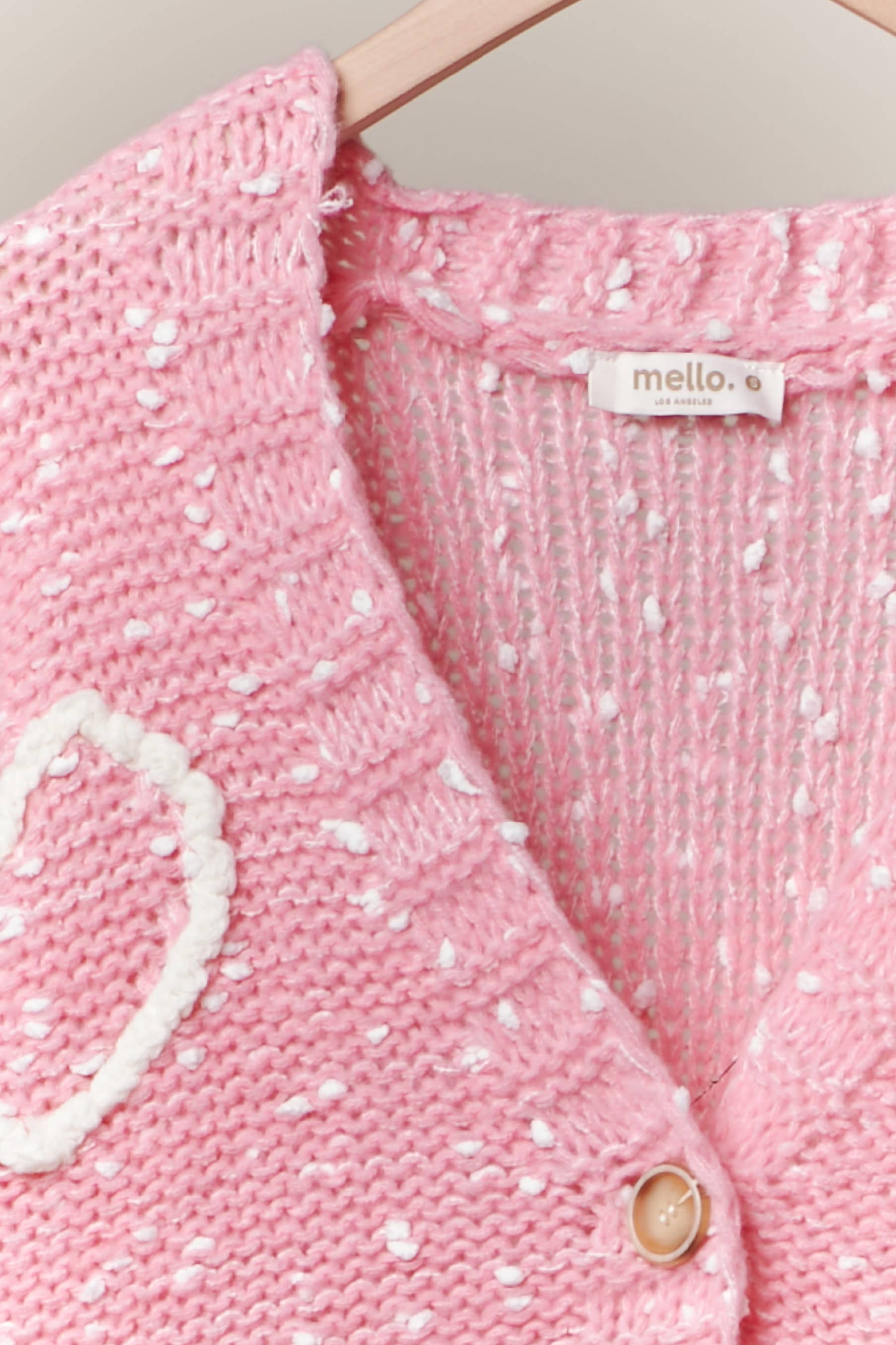 Pink Cardigan with Heart Overstitch