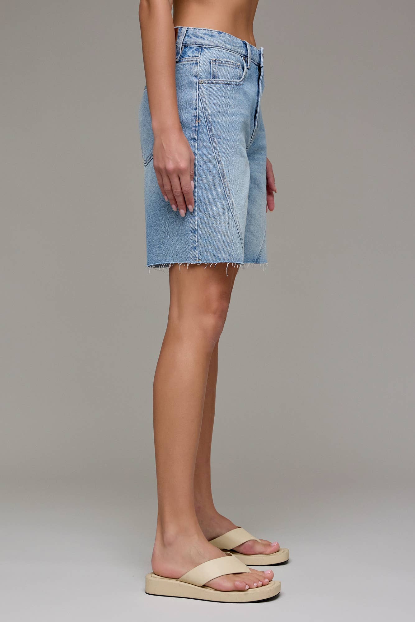 Medium Wash 8" Inseam Baggy Shorts