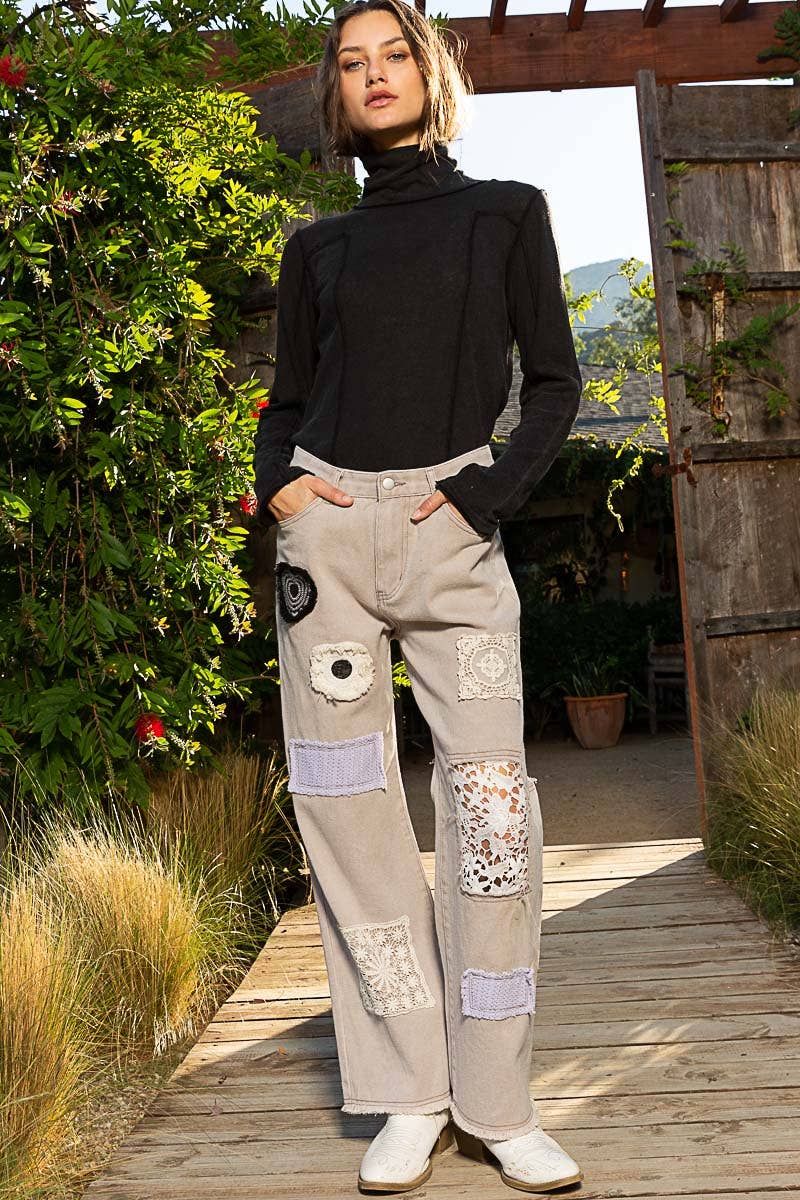 Mock Neck Exposed Seam Knit Top