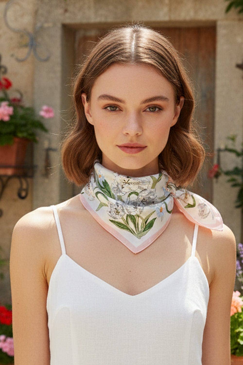 Floral Print Bandana Scarf