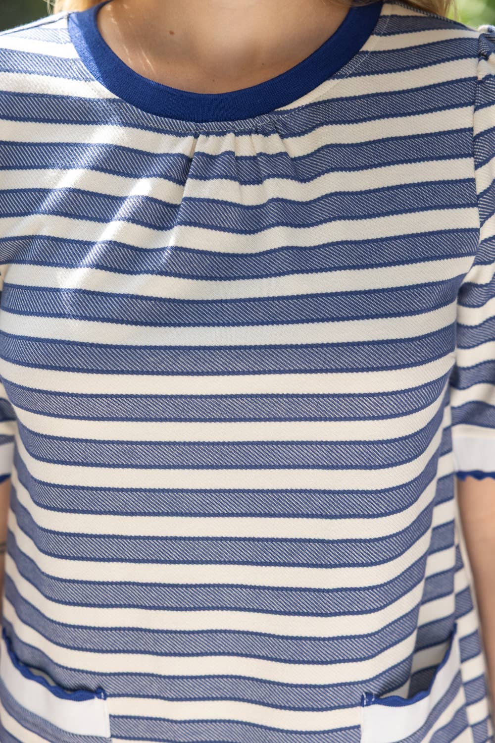 Wavy Band Striped Knit Mini Dress