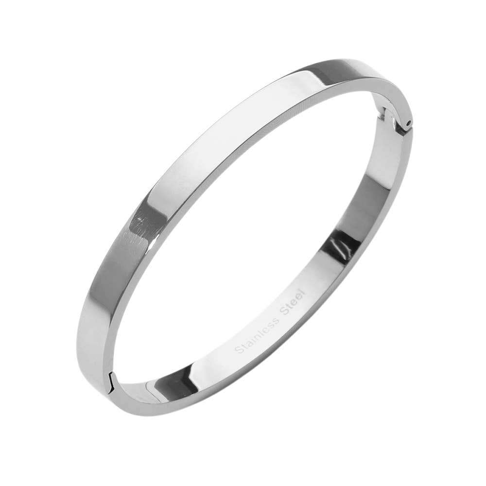 Stainless Steel Hinged Bangle Bracelet