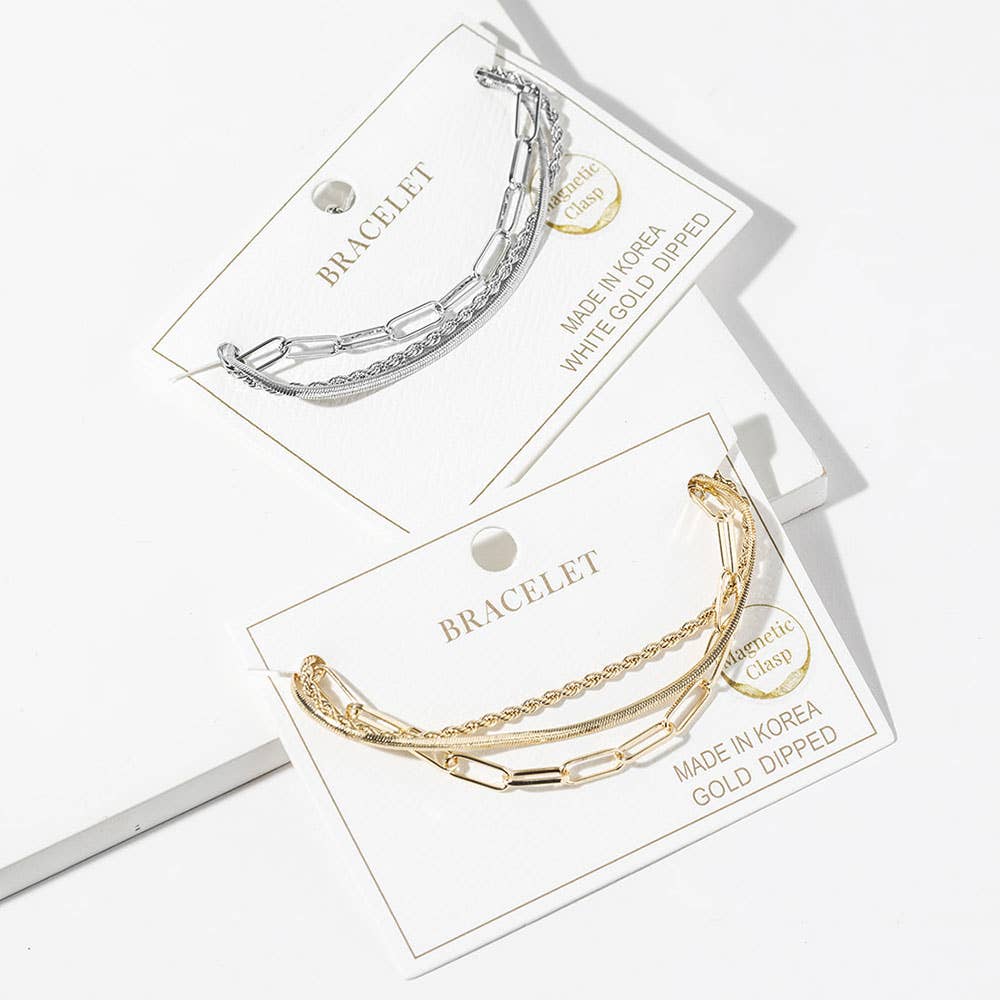 Dipped Layered Chain Bracelet