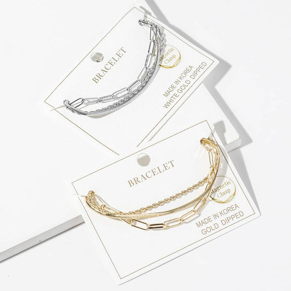 Dipped Layered Chain Bracelet