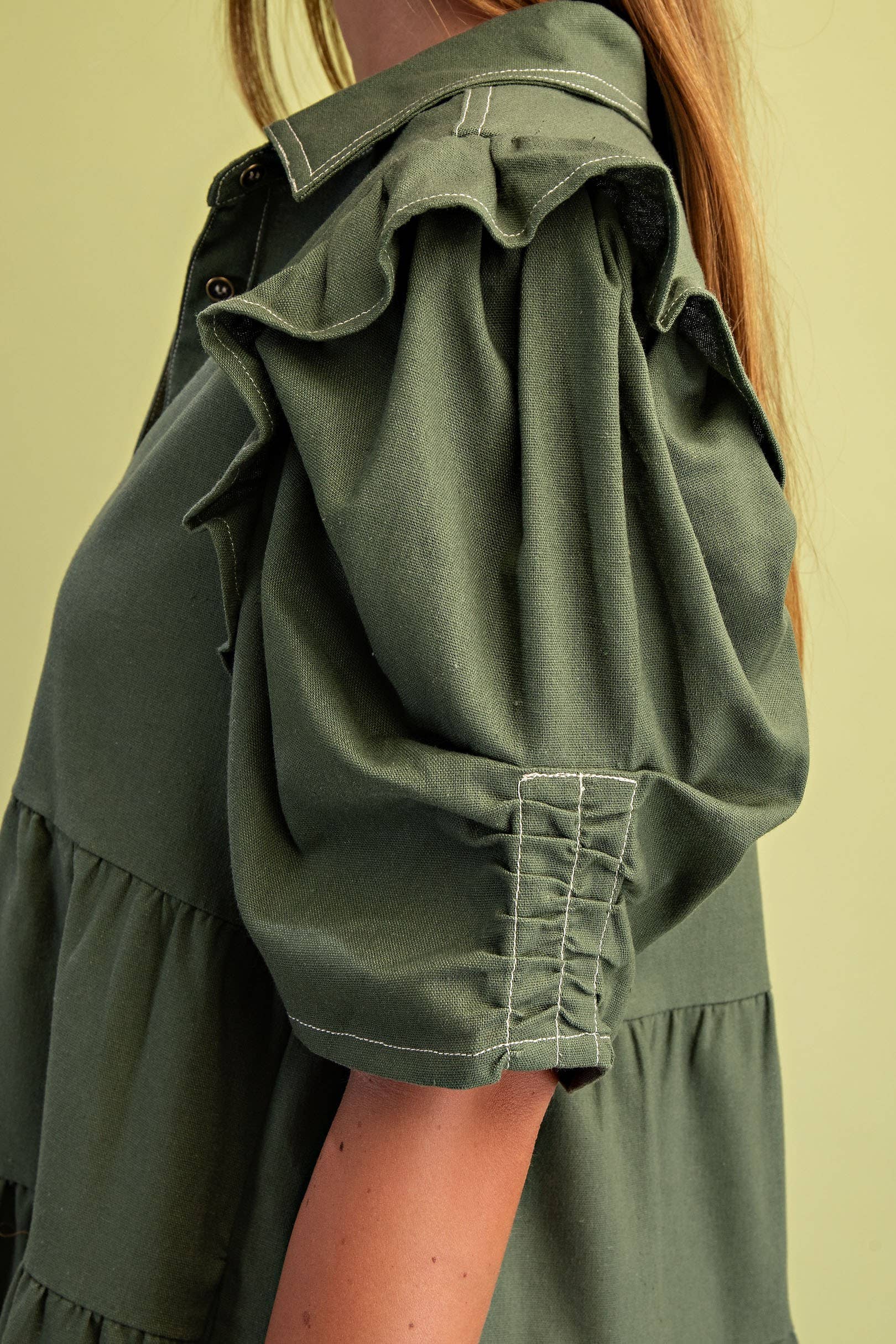 Linen Button-Up Shirt Dress
