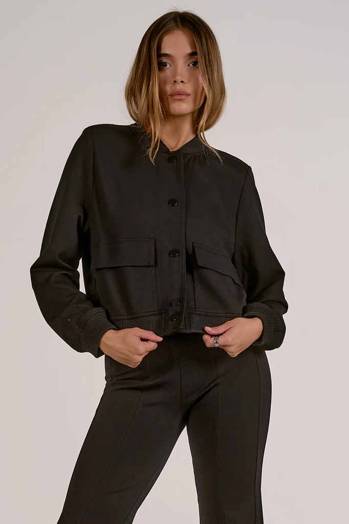 Black Cargo Bomber Jacket