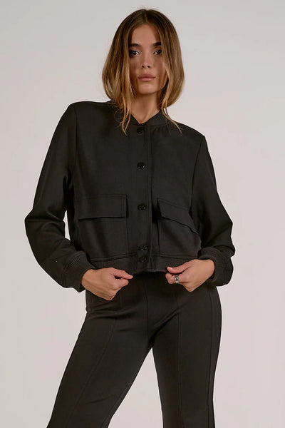 Black Cargo Bomber Jacket