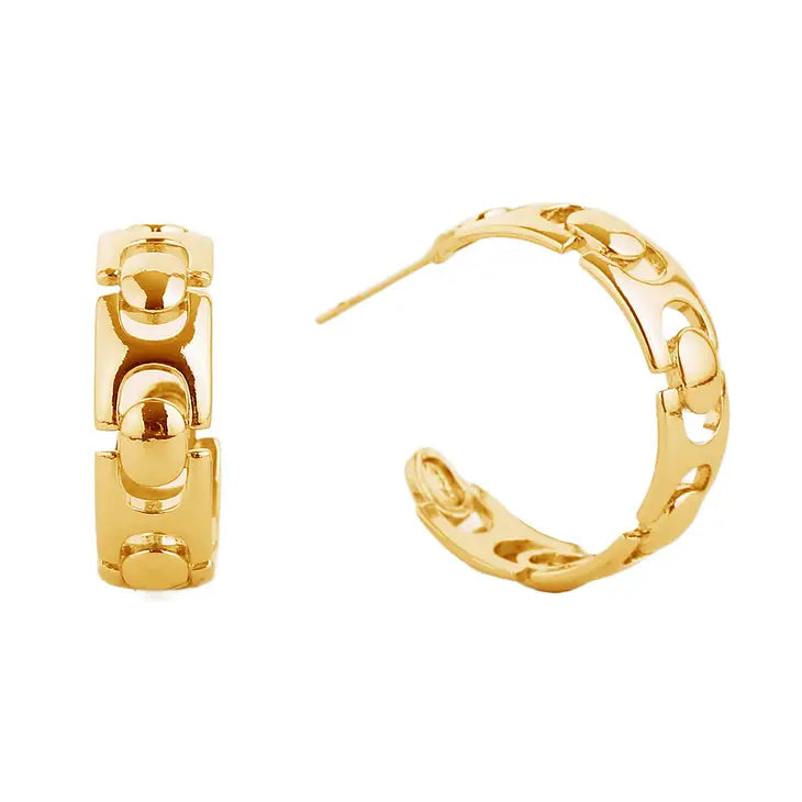 Link Hoop Post Earring