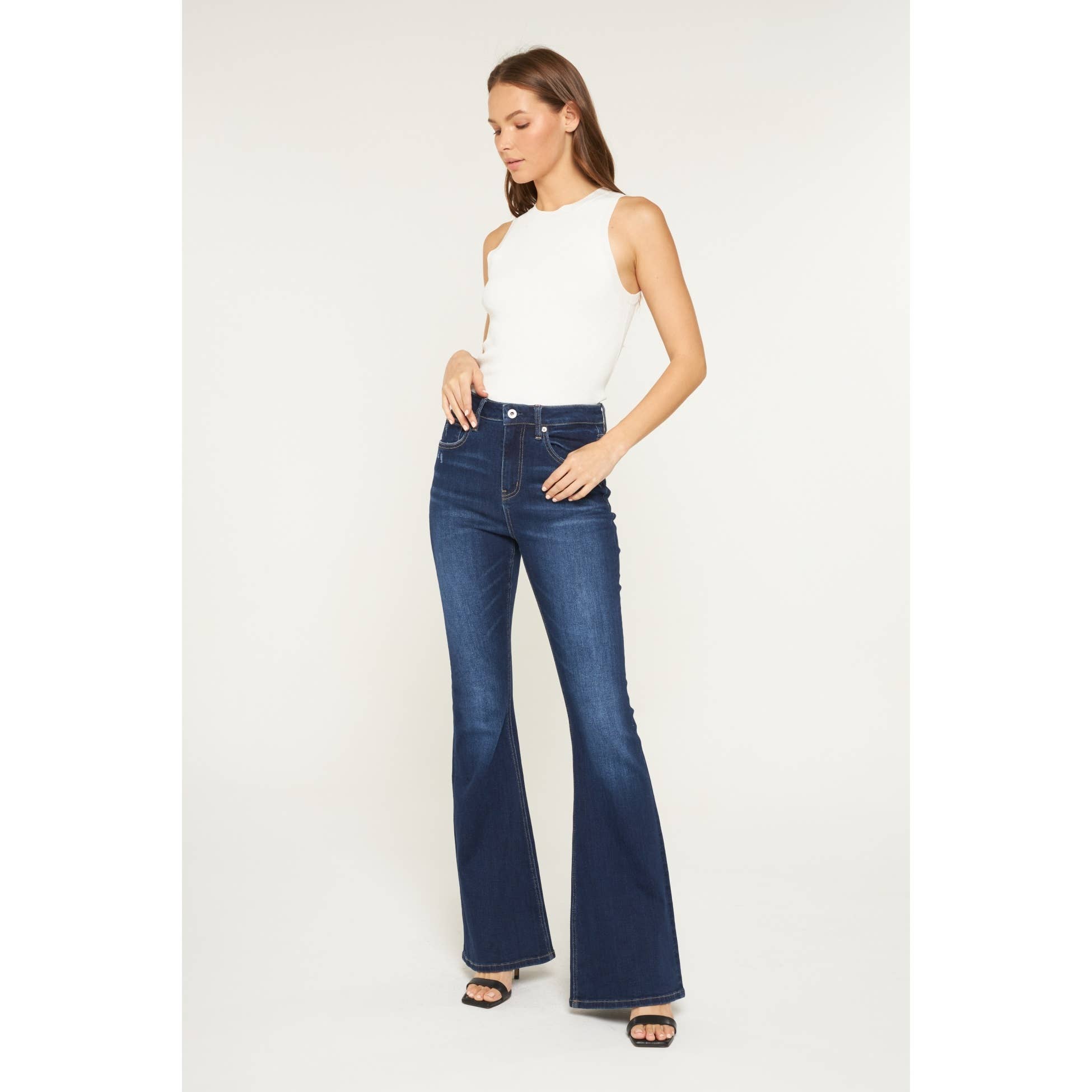 Super High Rise Flare Leg Jean – Blue Eyes