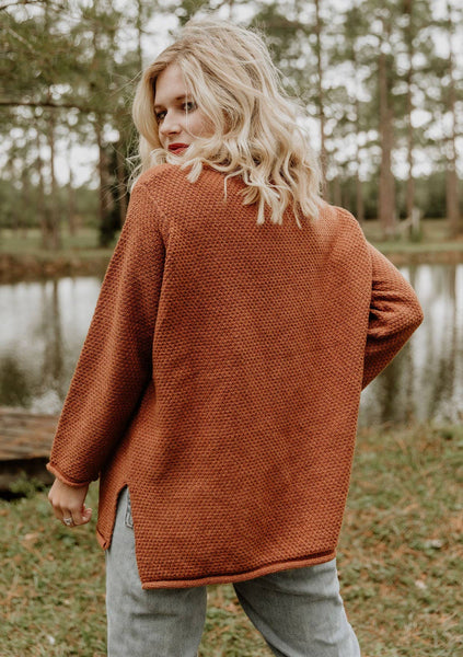 Terracotta Long Sleeve Pullover Sweater