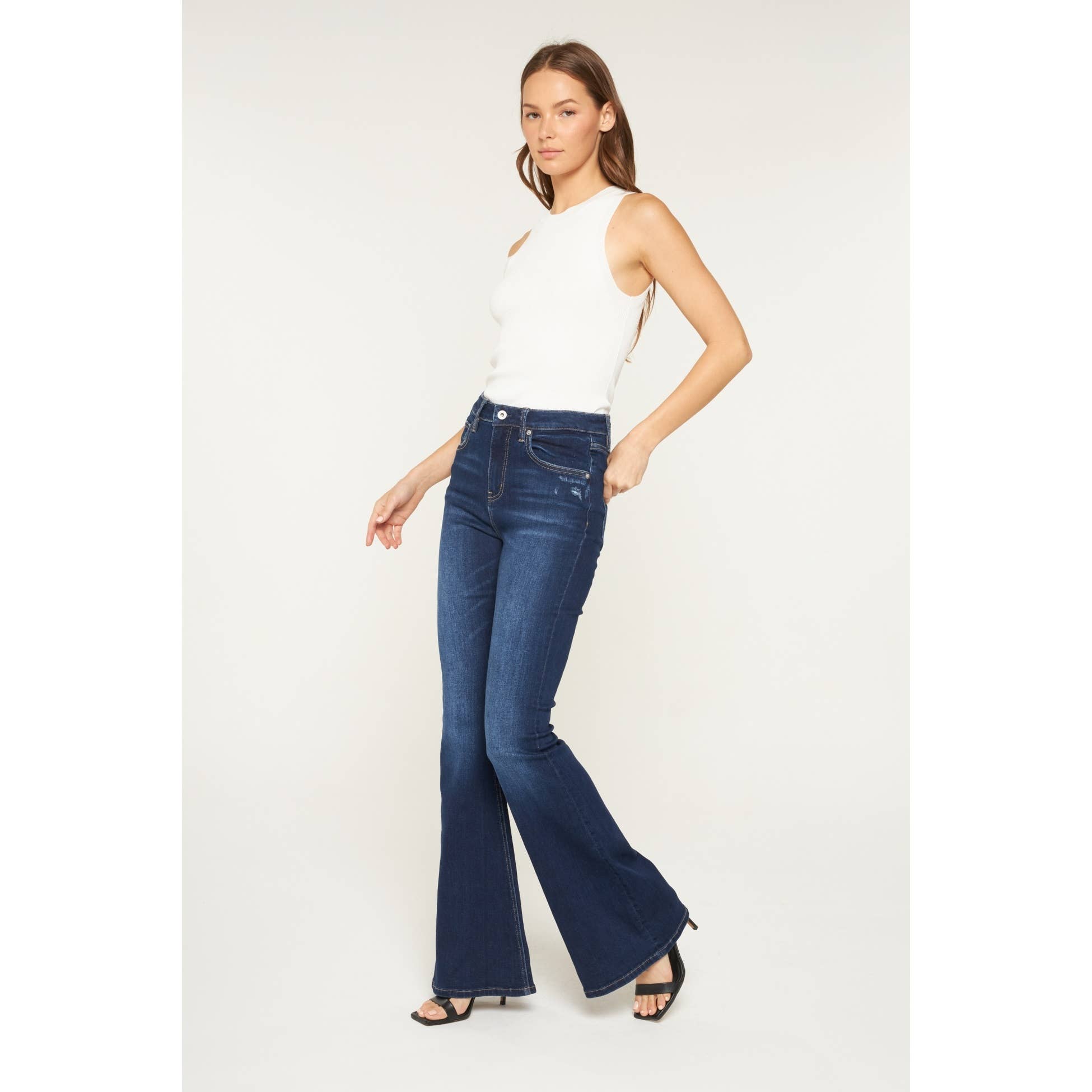 Super High Rise Flare Leg Jean – Blue Eyes