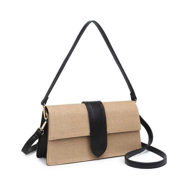 Straw Vegan Leather Crossbody Purse