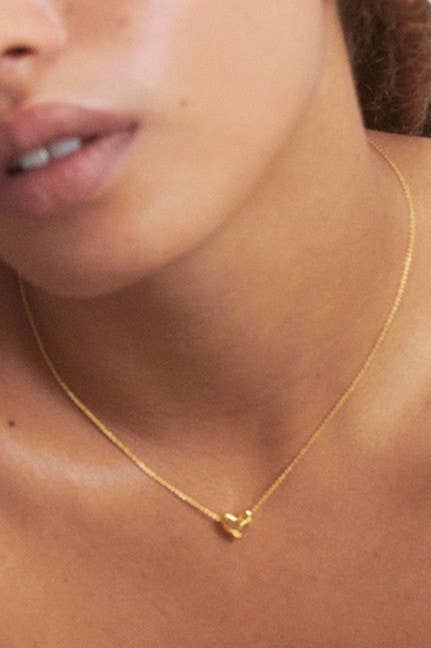 Gold Puffy Heart Necklace