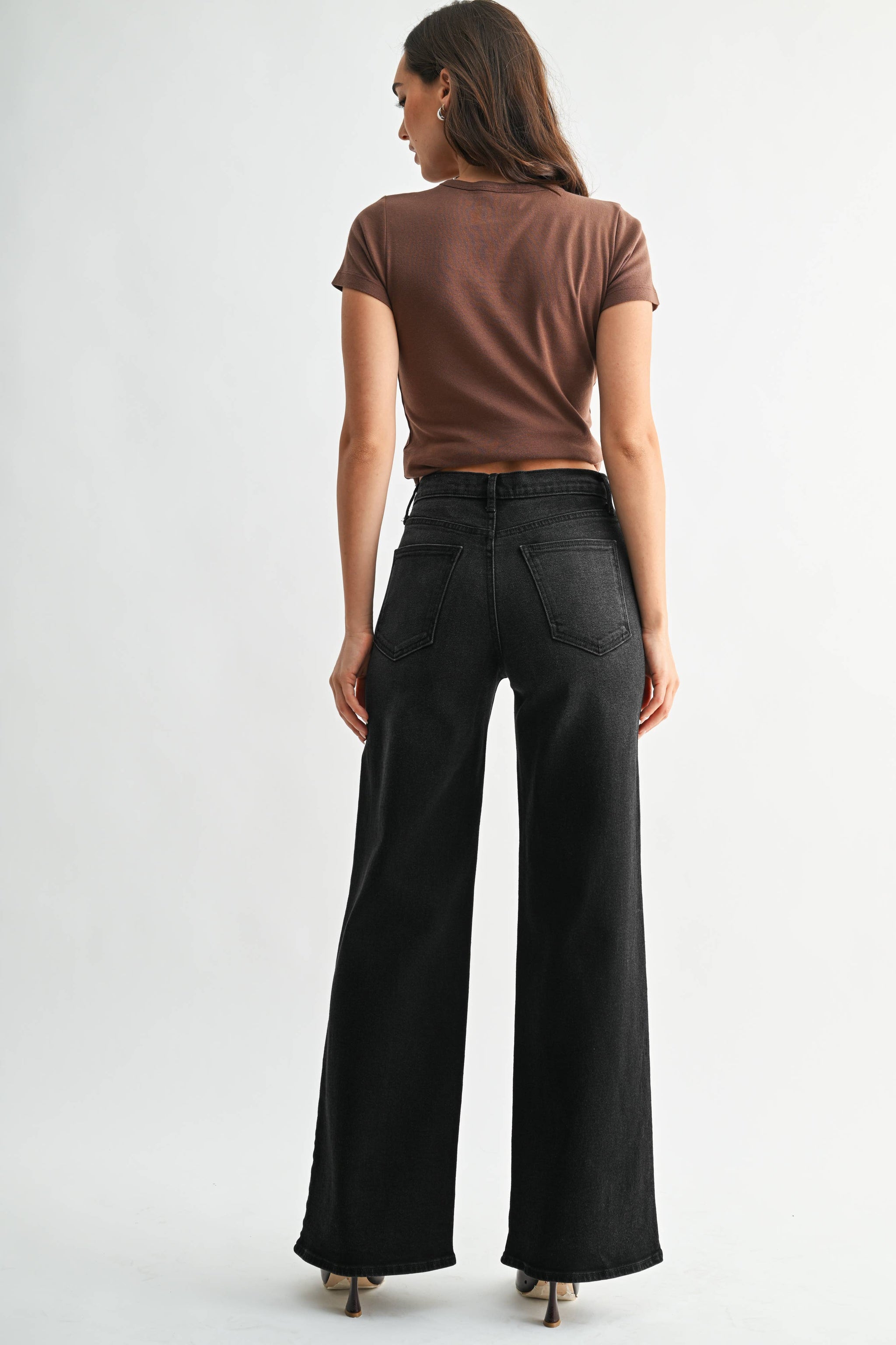 Washed Black Palazzo Jeans