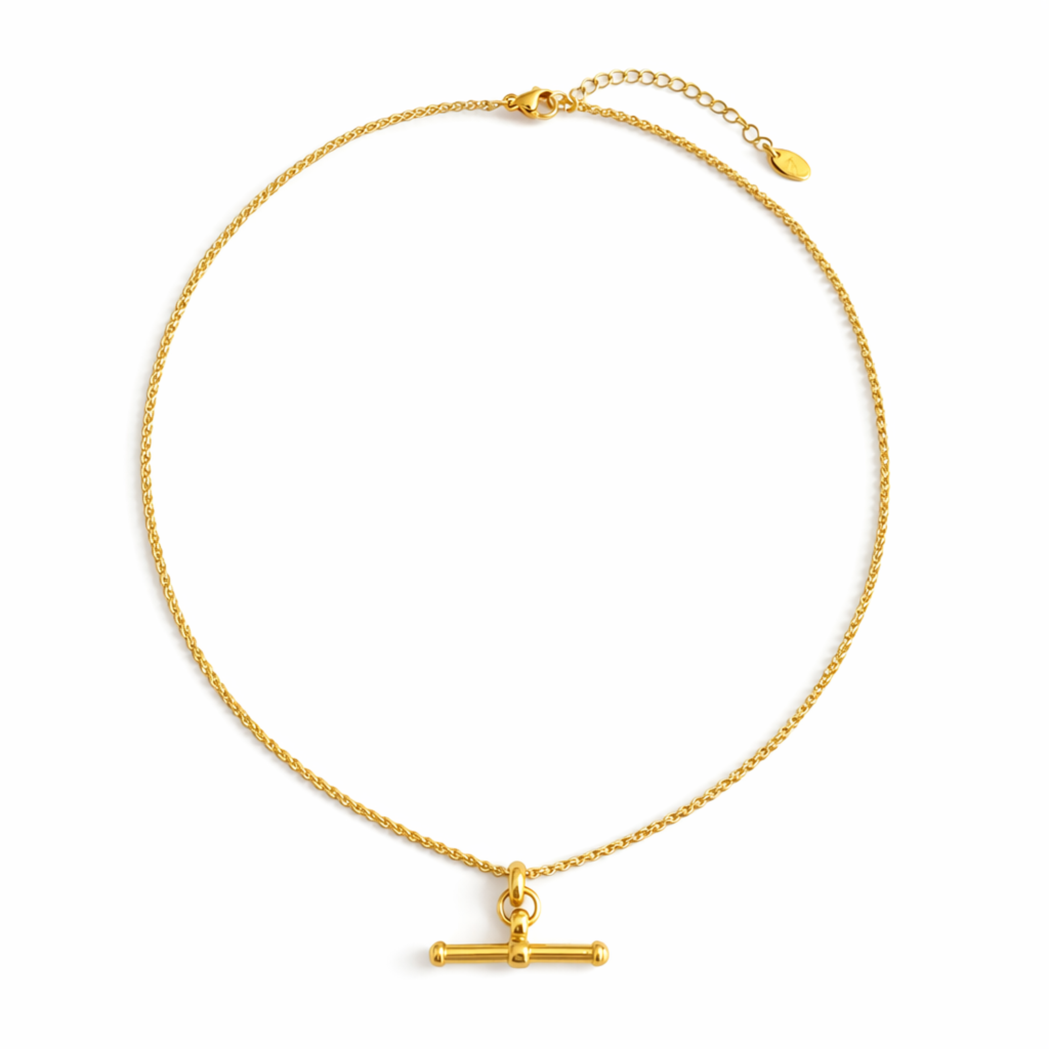Golden T-Bar Chain Necklace