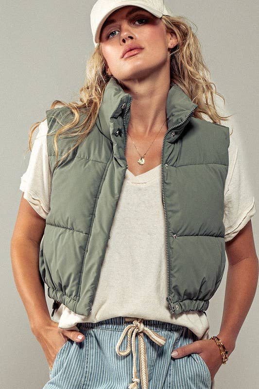 Essential Puffer Down Vest with Adjustable Hem