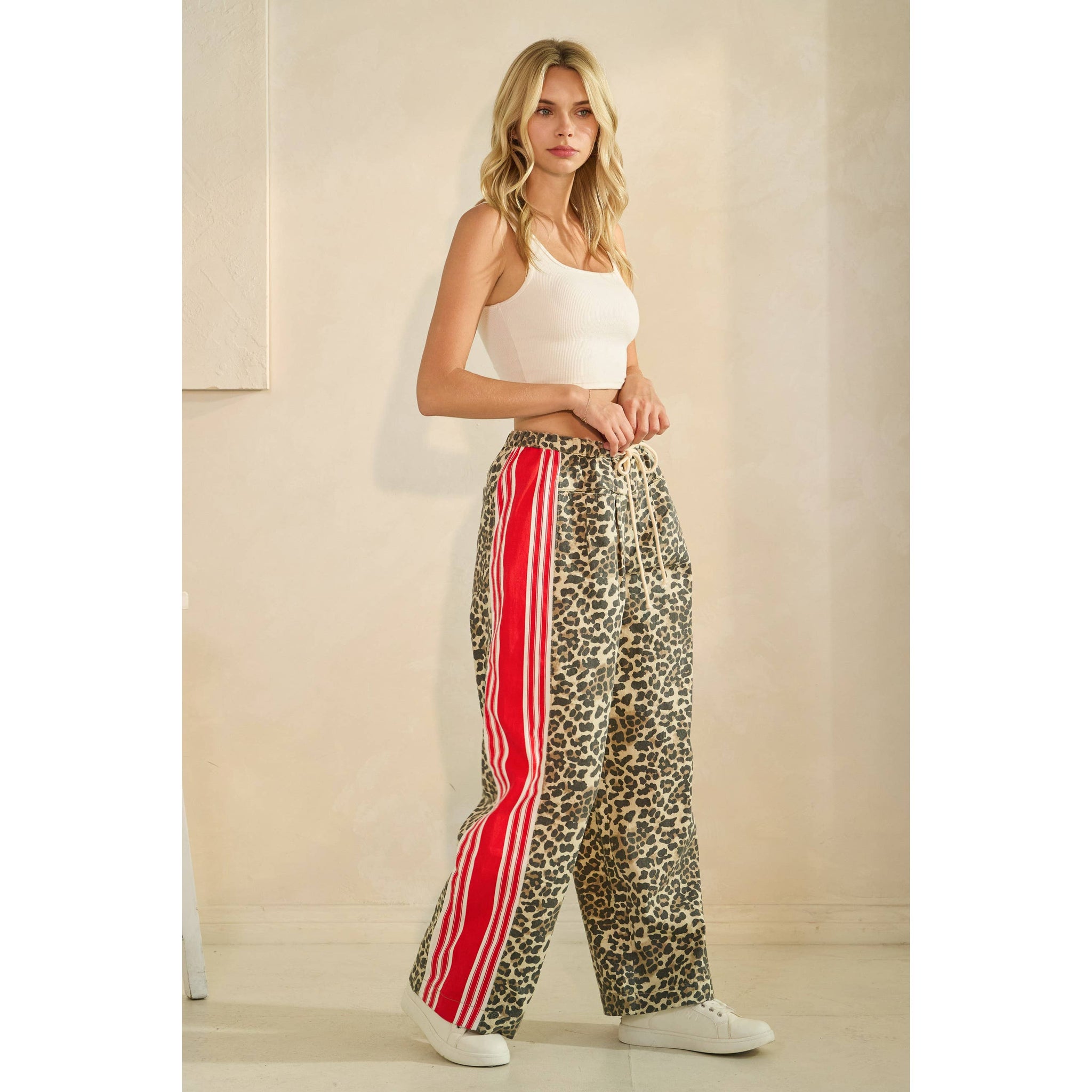 Camo Sport Striped Wide Leg Lounge Pants