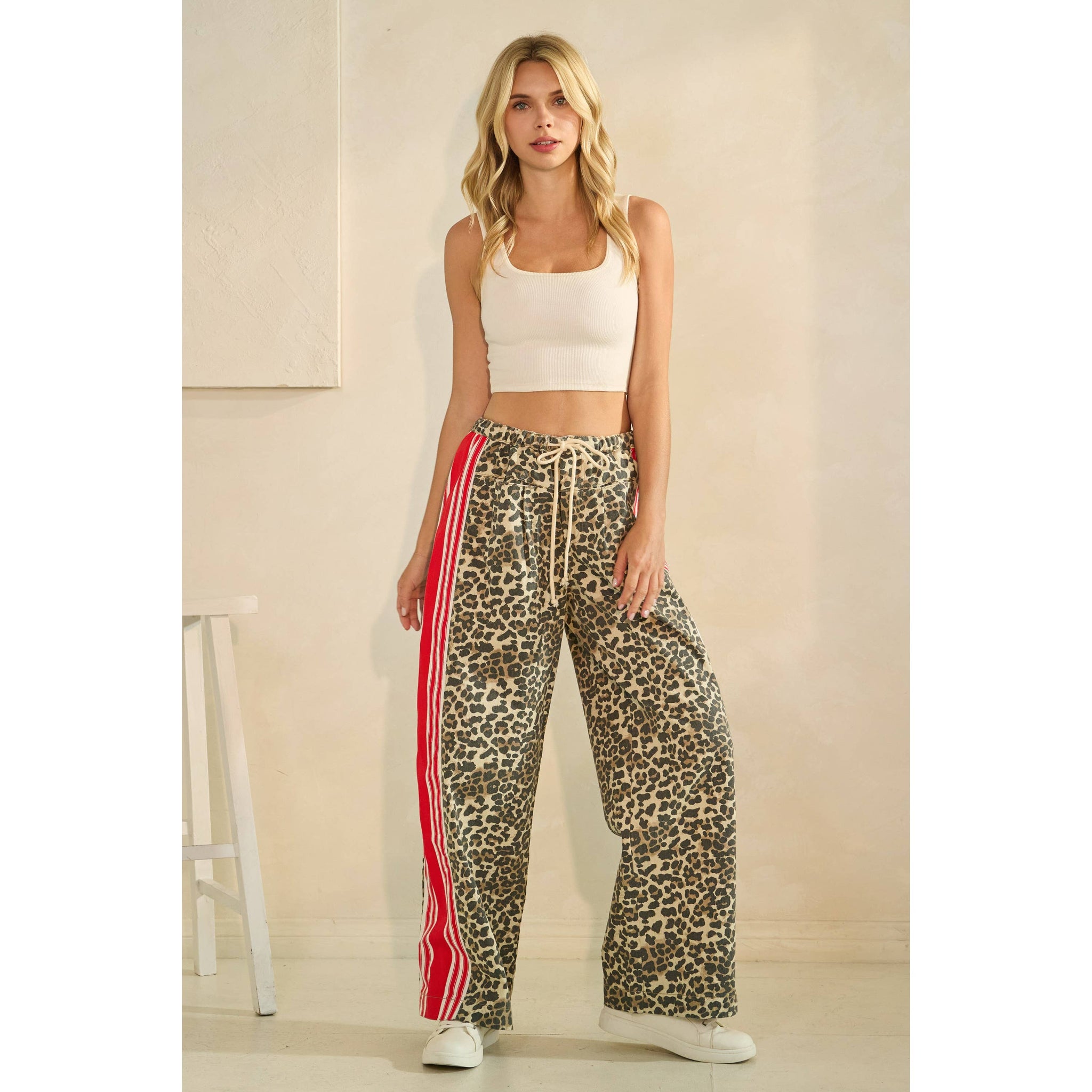 Camo Sport Striped Wide Leg Lounge Pants