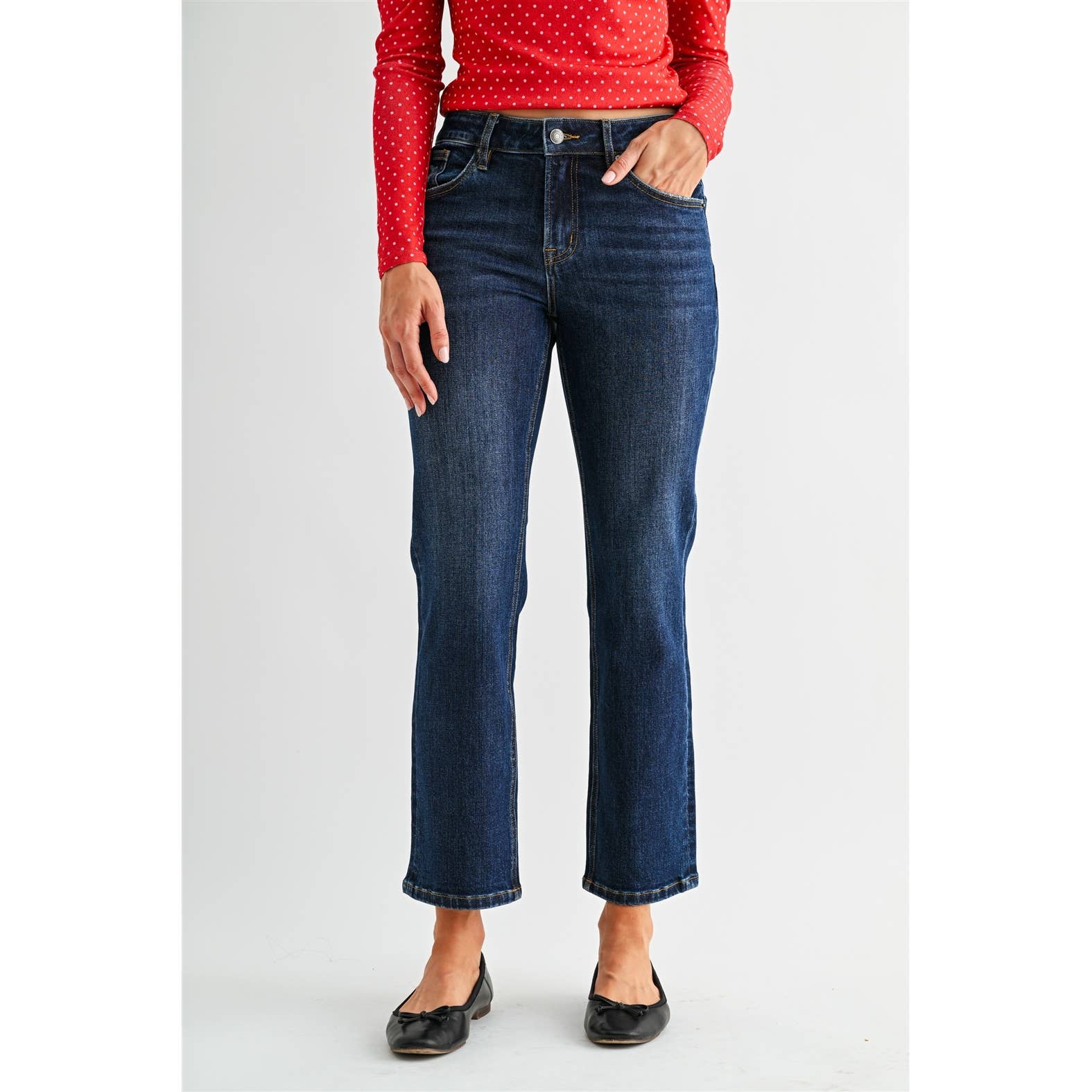 Mid-Rise Straight Ankle Jean