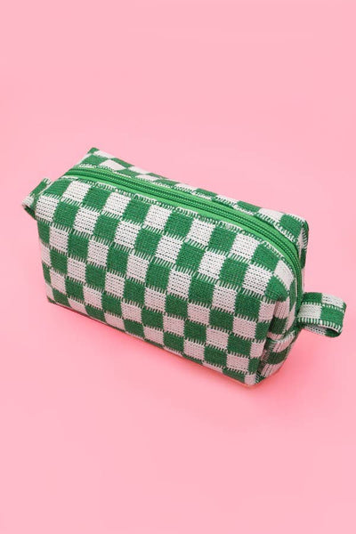 Checker Makeup Pouch Bag