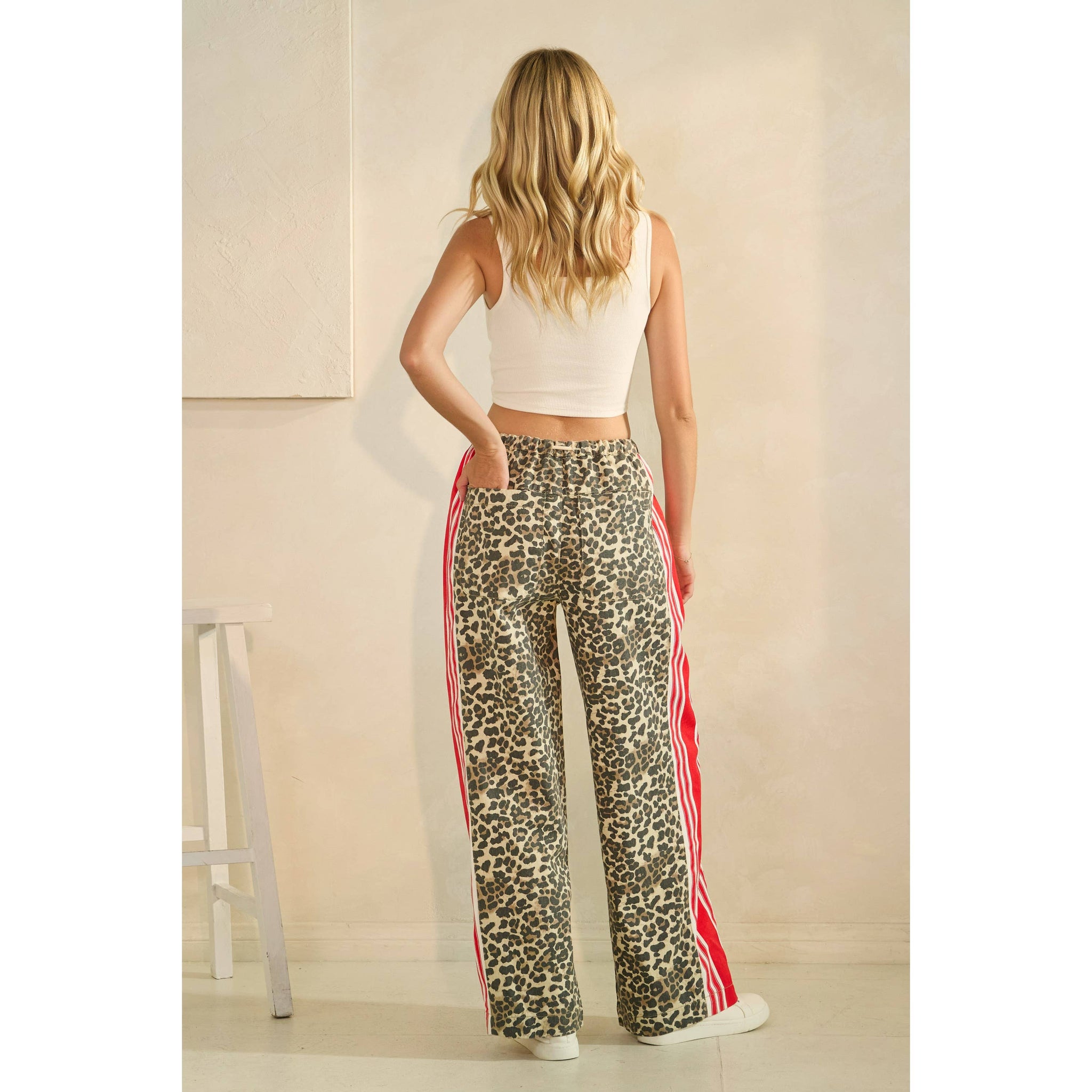 Camo Sport Striped Wide Leg Lounge Pants