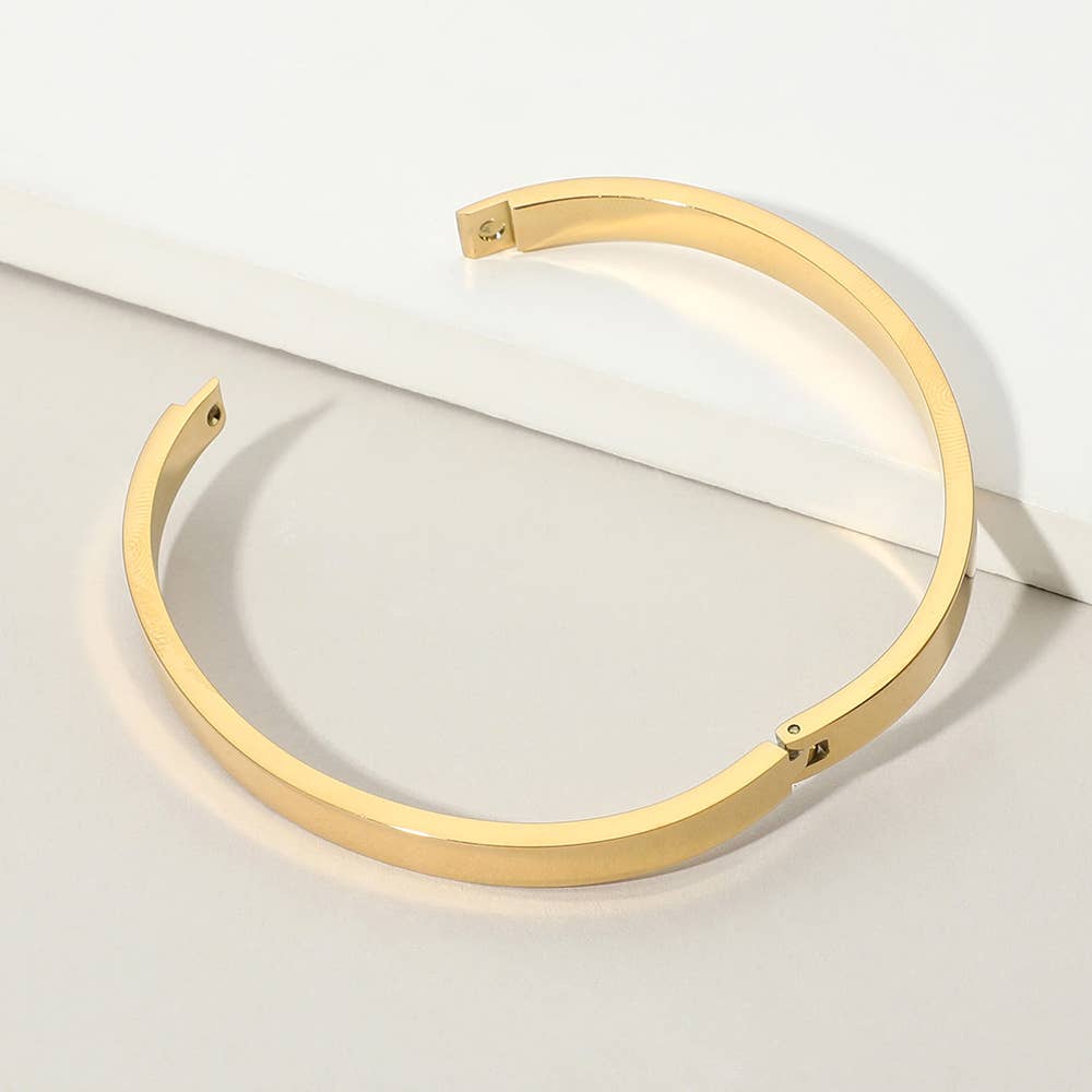 Stainless Steel Hinged Bangle Bracelet