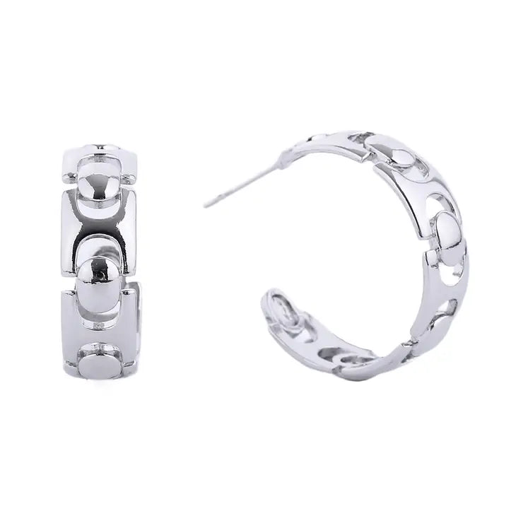Link Hoop Post Earring