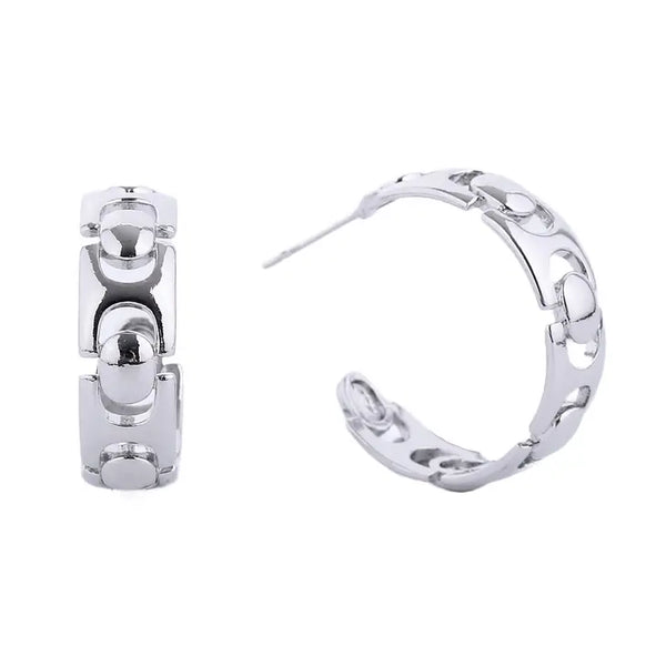 Link Hoop Post Earring