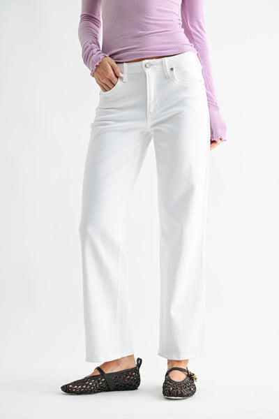 Optic White Stretchy Straight Jeans