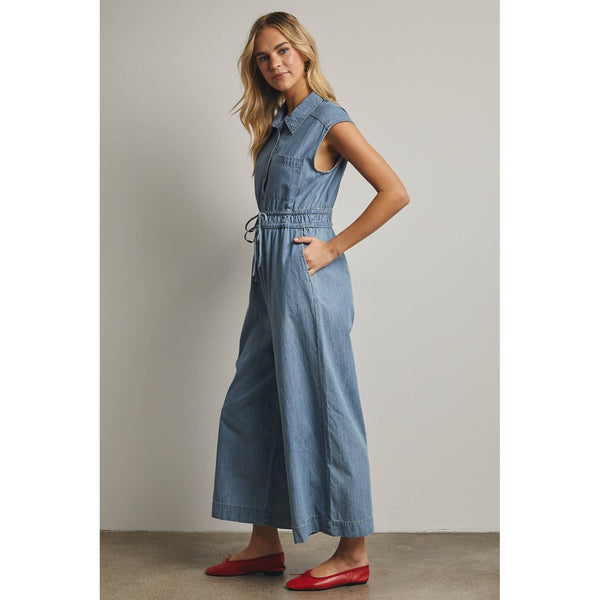 Denim Button Up Jumpsuit